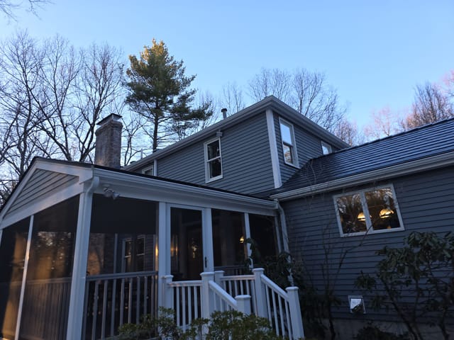 Deep Charcoal Interlock metal roof in Westford, MA
