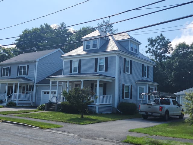Deep Charcoal Interlock metal roof in Natick, MA