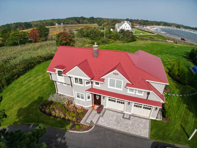 Charcoal Grey Interlock metal roof in North Hampton, NH