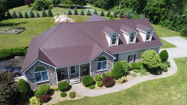 Colonial Brown Interlock metal roof in Hampstead, NH