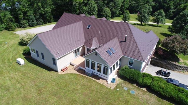 Colonial Brown Interlock metal roof in Hampstead, NH