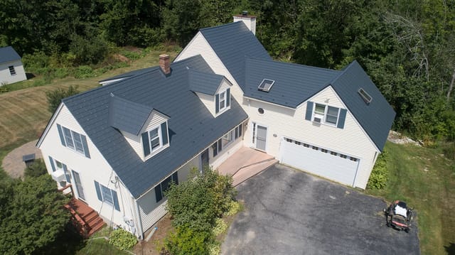 Deep Charcoal Interlock metal roof in Hooksett, NH