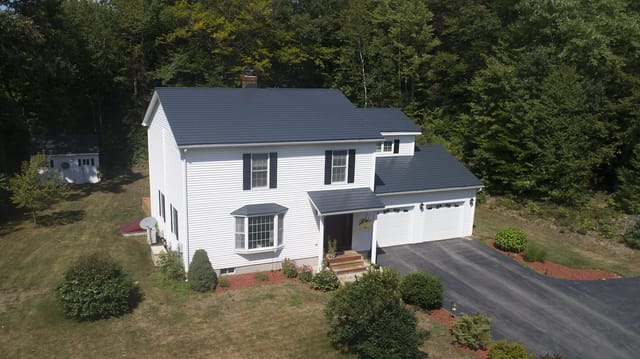 Charcoal Grey Interlock metal roof in Webster, NH