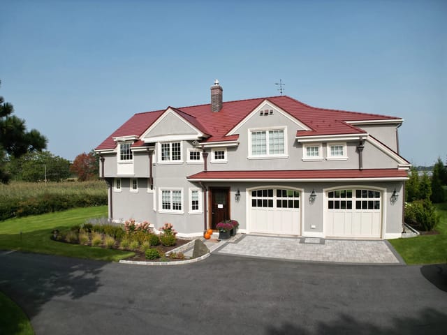 Tile Red Interlock metal roof in North Hampton, NH