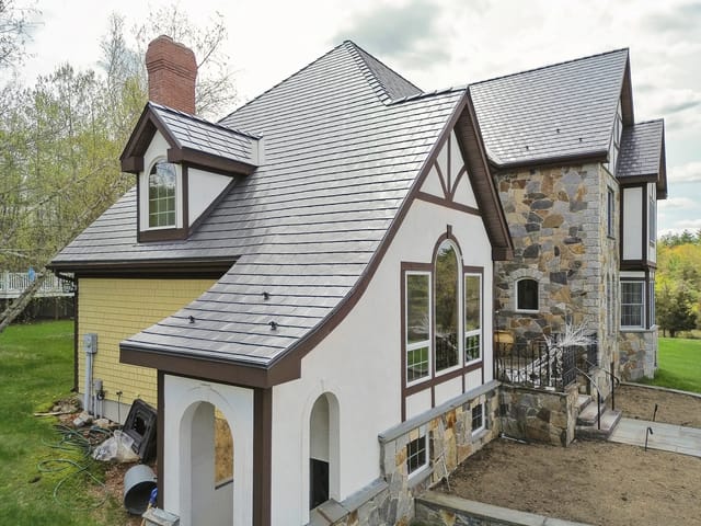 Deep Charcoal Interlock metal roof in Madbury, NH