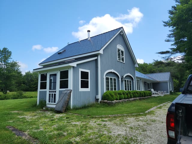 Deep Charcoal Interlock metal roof in Northwood, NH