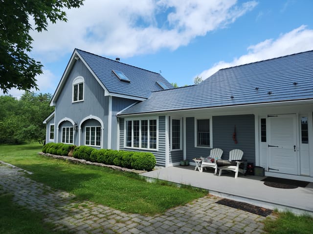 Deep Charcoal Interlock metal roof in Northwood, NH