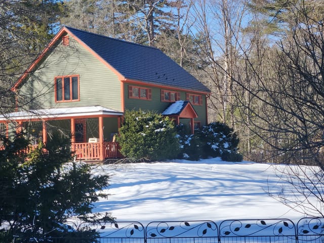 Deep Charcoal Interlock metal roof in Wilmot, NH