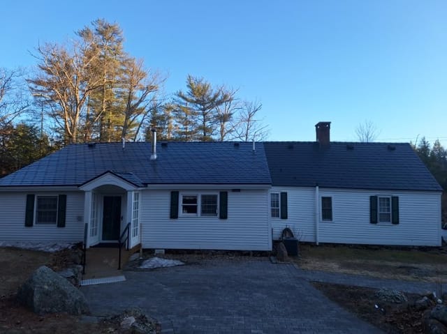 Deep Charcoal Interlock metal roof in Hillsboro, NH