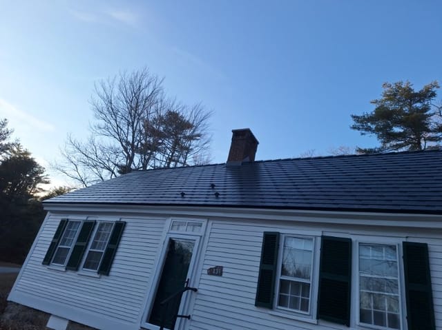 Deep Charcoal Interlock metal roof in Hillsboro, NH