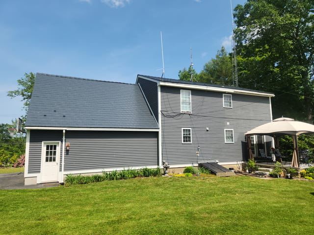 Deep Charcoal Interlock metal roof in Deerfield, NH