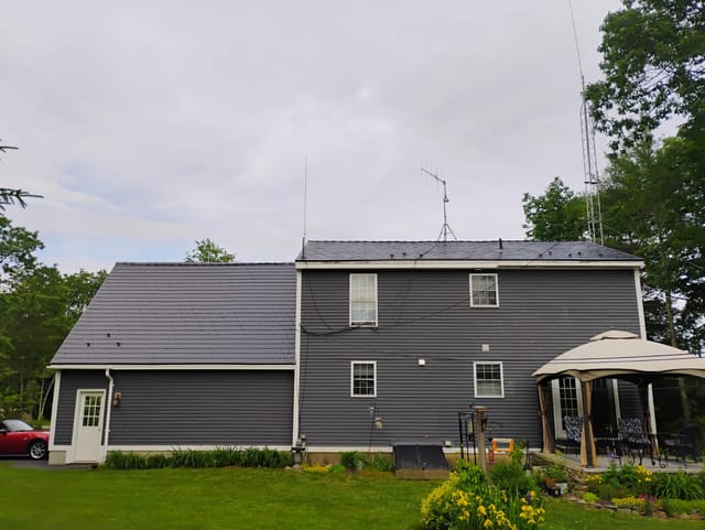 Deep Charcoal Interlock metal roof in Deerfield, NH