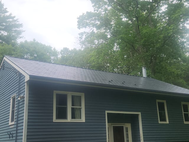 Deep Charcoal Interlock metal roof in Bow, NH