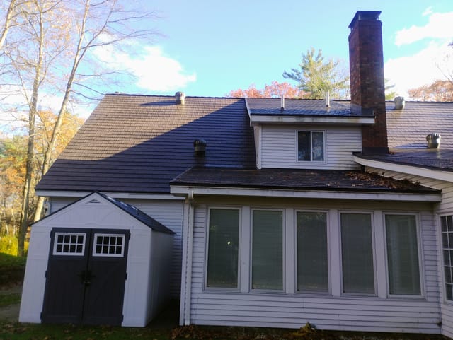Tudor Brown Interlock metal roof in West Lebanon, NH