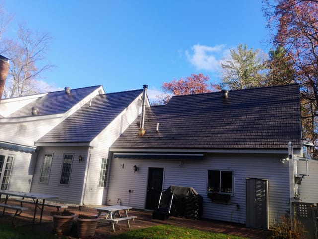 Tudor Brown Interlock metal roof in West Lebanon, NH