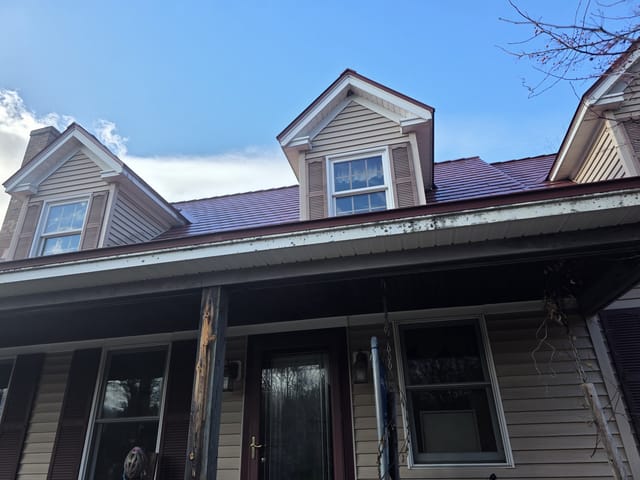 Tile Red Interlock metal roof in Deerfield, NH