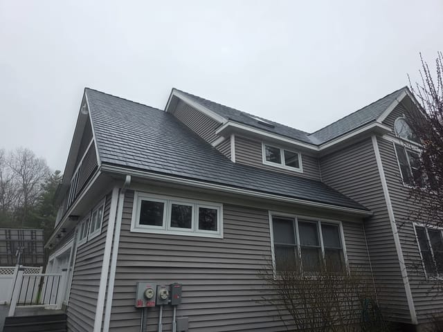 Deep Charcoal Interlock metal roof in Pelham, NH