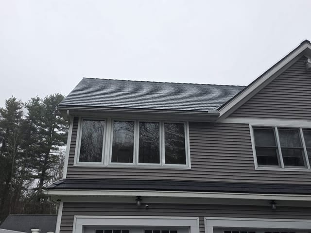 Deep Charcoal Interlock metal roof in Pelham, NH