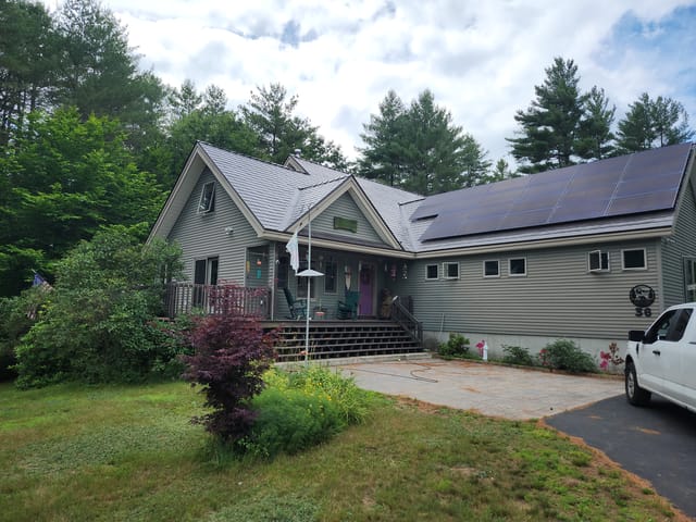 Deep Charcoal Interlock metal roof in Effingham, NH