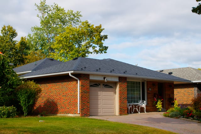 Interlock Aluminum Slate Metal Roofing – Black | Scarborough, ON (Front-left elevation)