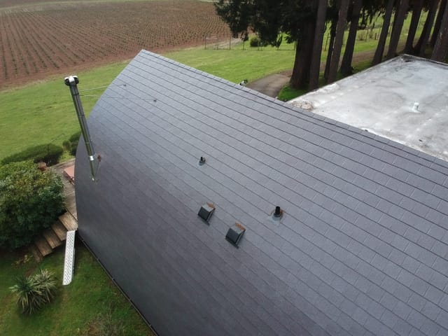 Weathered Interlock metal roof in Philometh, OR