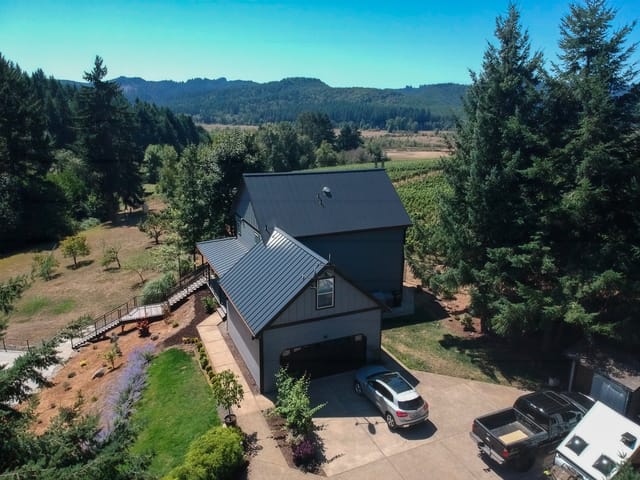 Black Interlock metal roof in Veneta, OR