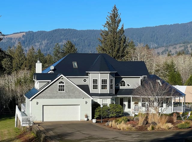 Black Interlock metal roof in Otis, OR