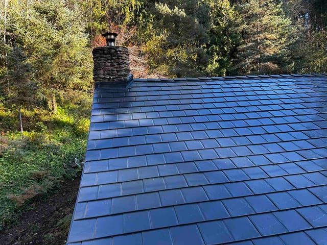 Black Interlock metal roof in Alsea, OR