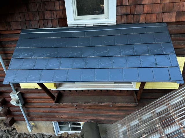 Black Interlock metal roof in Alsea, OR