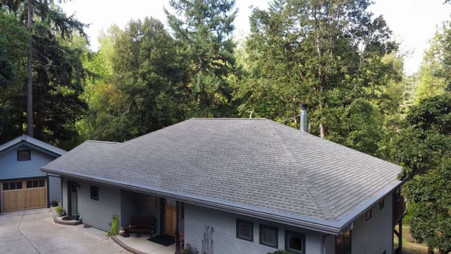 Musket Grey Interlock metal roof in Eugene, OR