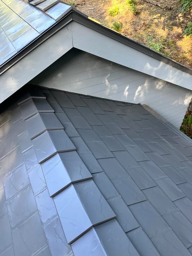 Musket Grey Interlock metal roof in Eugene, OR