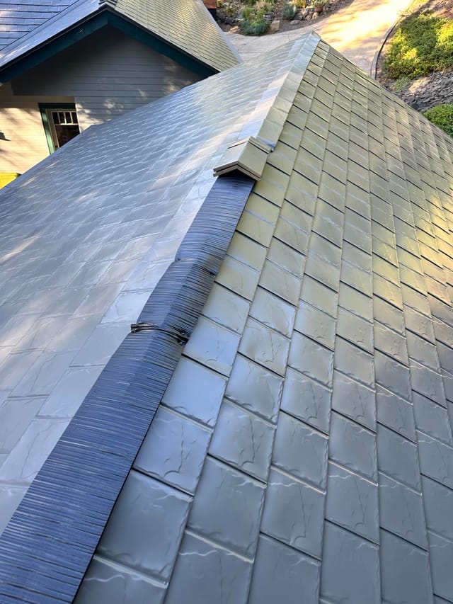 Musket Grey Interlock metal roof in Eugene, OR