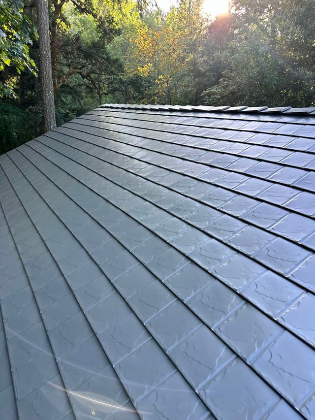 Musket Grey Interlock metal roof in Eugene, OR
