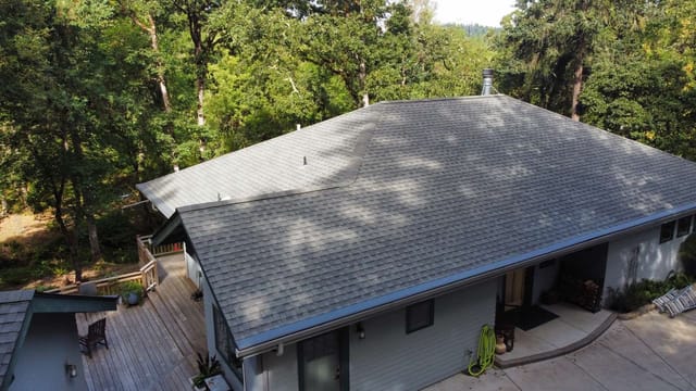 Musket Grey Interlock metal roof in Eugene, OR