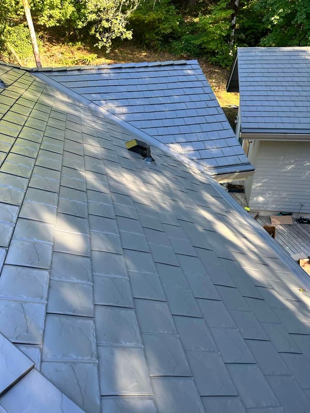 Musket Grey Interlock metal roof in Eugene, OR