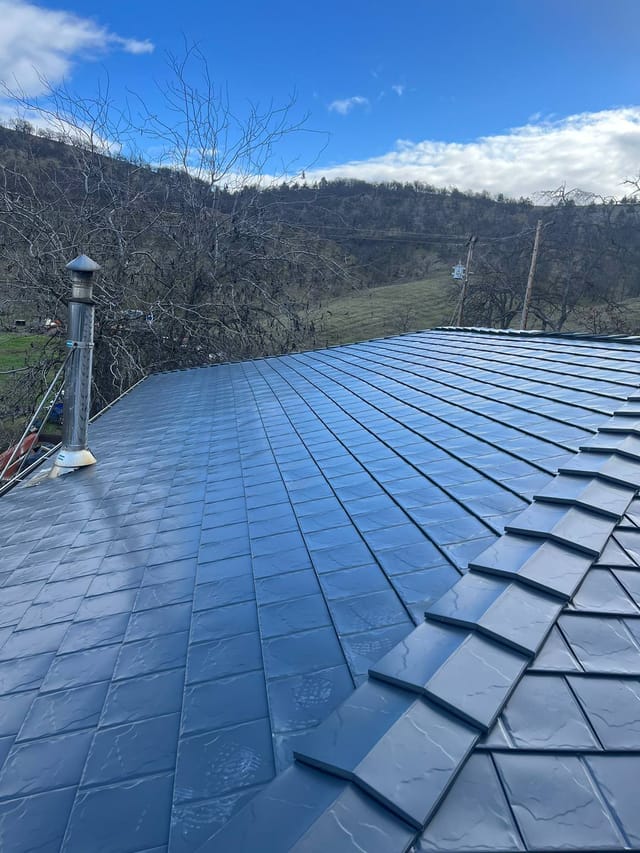 Deep Charcoal Interlock metal roof in The Dalles, OR