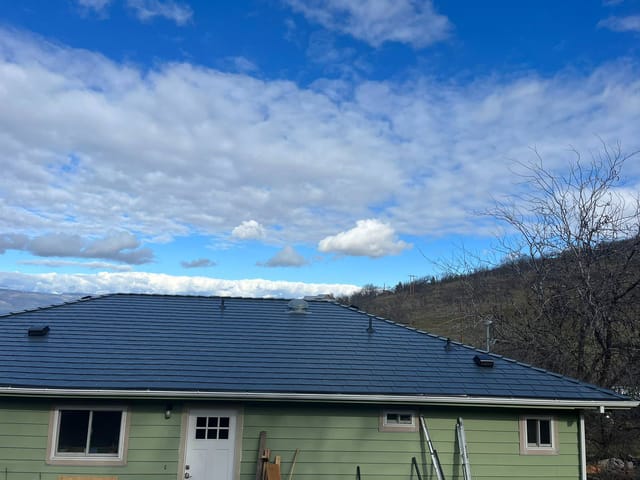 Deep Charcoal Interlock metal roof in The Dalles, OR