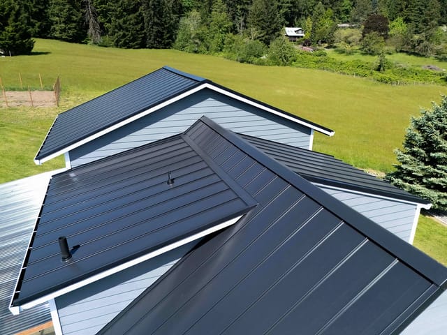 Black Interlock metal roof in Warren, OR
