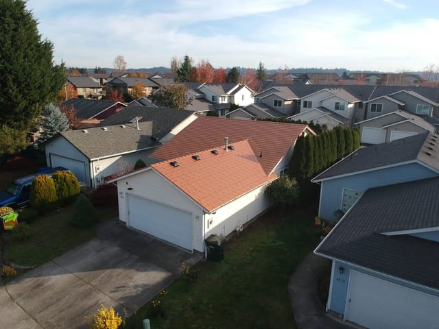 Copper Penny Interlock metal roof in Salem, OR