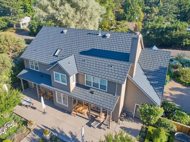 Deep Charcoal Interlock metal roof in Portland, OR