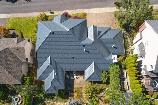 Deep Charcoal Interlock metal roof in Portland, OR