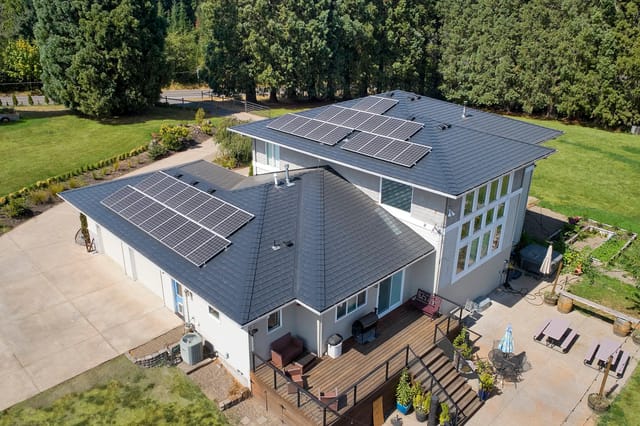 Black Interlock metal roof in Oregon City, OR