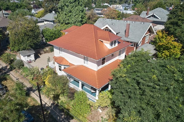 Copper Penny Interlock metal roof in Portland, OR