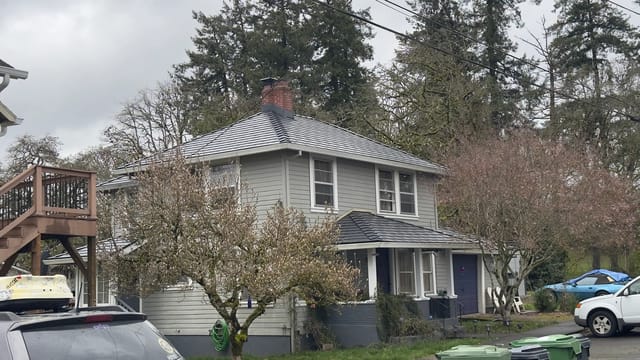 Black Interlock metal roof in St. Helens, OR