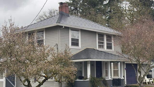 Black Interlock metal roof in St. Helens, OR