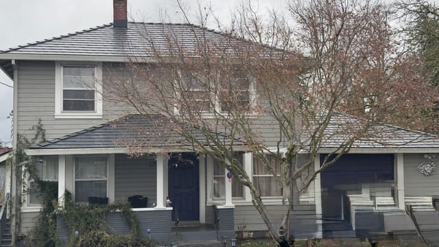 Black Interlock metal roof in St. Helens, OR