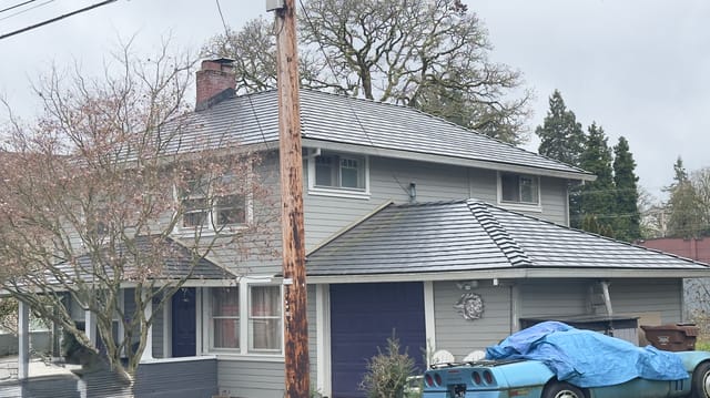 Black Interlock metal roof in St. Helens, OR