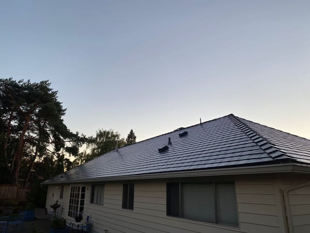 Black Interlock metal roof in Portland, OR