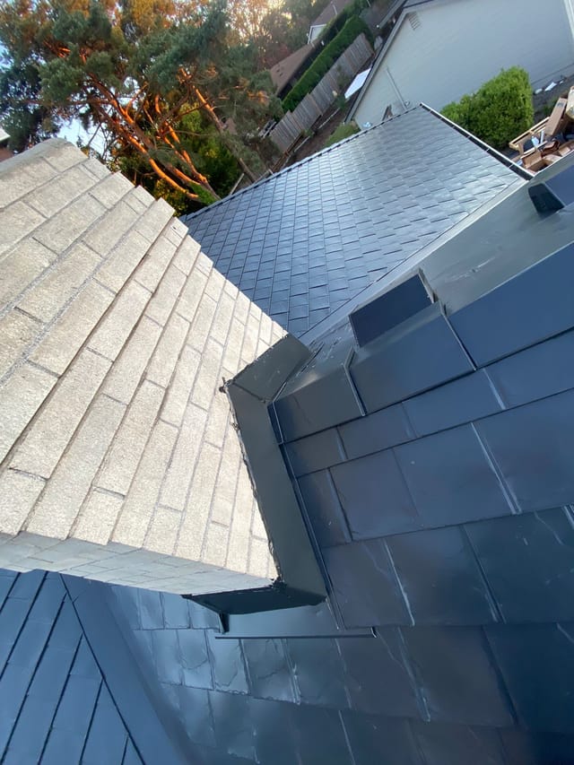 Black Interlock metal roof in Portland, OR