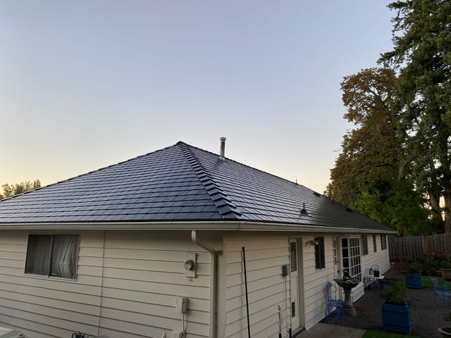 Black Interlock metal roof in Portland, OR